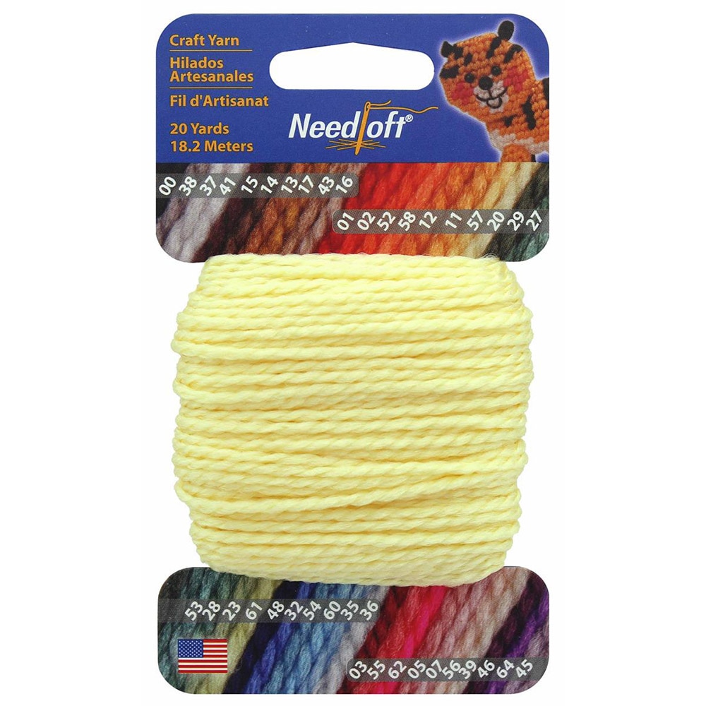 Needloft Craft, Nylon Yarn, 20 Yard, Spool, Lemon